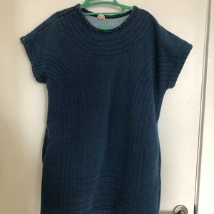 Alpine Dress - Blue with Stitched Pattern